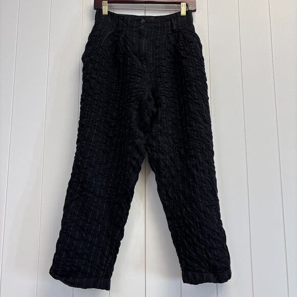 Vintage Harris Wallace Academia 90s Wool Embroidered Bubble Pants Size 10 Smart - Picture 1 of 9